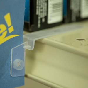 Quick-Snap Sign Holder for Perforated Shelves (Flag Style)