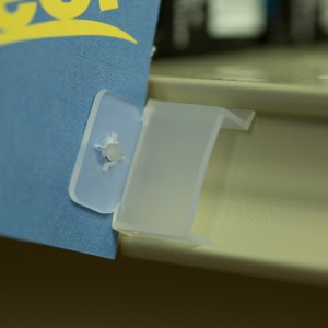 Quick-Snap Sign Holder for Shelf Channels (Flag Style)