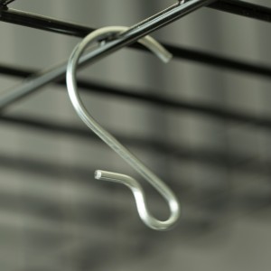 Pinched S-Hook for Perforated Shelf