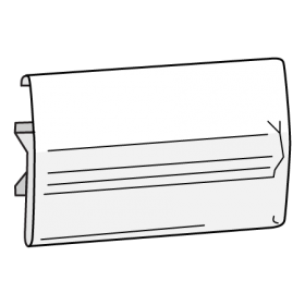 Clear Covered-Face Sign Holder, Center Shelf Mount