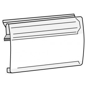 Clear Covered-Face Sign Holder, Below Shelf Mount