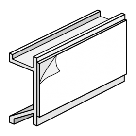 Shelf Channel Label Holder with Adhesive